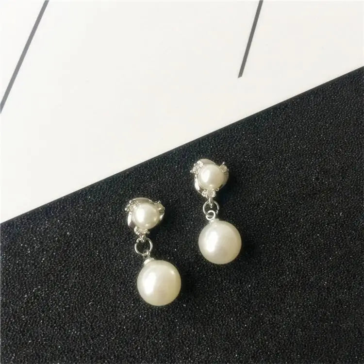 Best Selling Wild Fashion Simple Pearl Bean  Earrings Style Women Girls Earrings Jewelry Wholesale Crystal Earrings Brincos