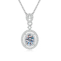 Moissanite S925 Sterling Silver Necklace Oval Pigeon Egg Gold Clavicle Chain Pendant Jewelry Accessories