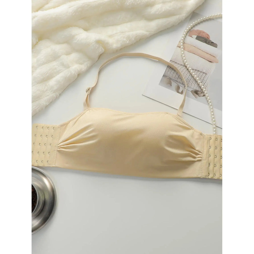 Women's Comfortable 1/2 Cup Push-Up Bralette Breathable Thin Wire-Free Plus Size Bra Set with Adjustable Hooks Closure