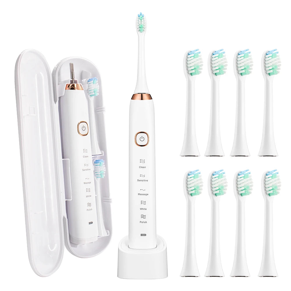 2025 Hot Selling IPX7 Waterproof Sonic Electric Toothbrush Portable Wireless Automatic Medium Cleaning for Home & Hotels
