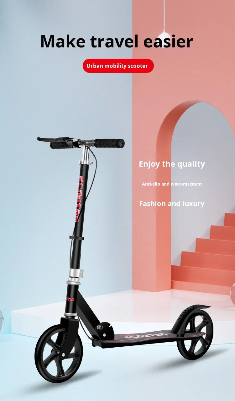 Wholesale Handbrake Foldable Scooter for Adults Teenagers Children Two-Wheel Commuter Scooter for City Campus Use
