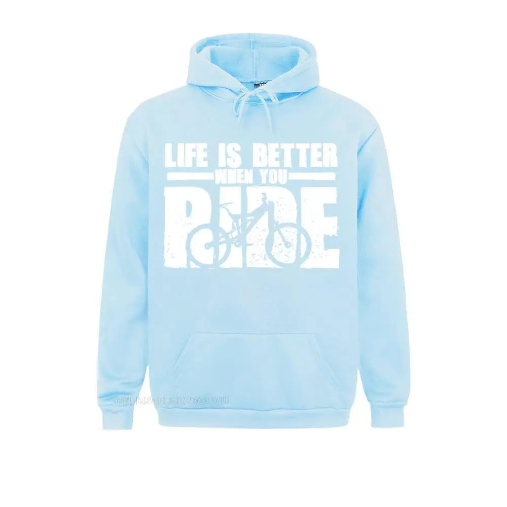 Mountain Bike Cycle Rider Casual Hoodie Life Is Better When You Ride Anime Men's Harajuku Men New Design Sweapullover Hoodie