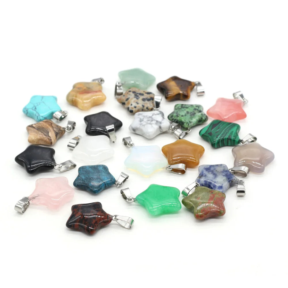 12 stuks Natuursteen Hanger Mengkleure Vroue Natuurlike Juweelbedels pas DIY Halssnoer Maak Groothandel Veelvuldige Vorme