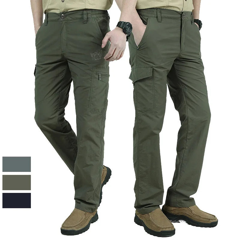 Casual Lightweight Outdoor Hiking Pants Men Plus Size Nylon Tactical Trousers