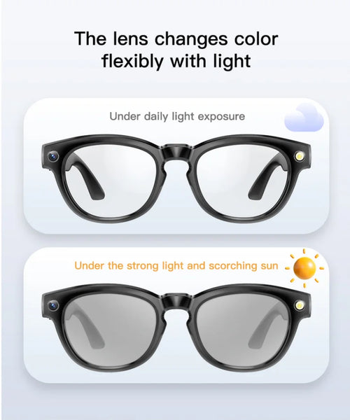 2025 New AI Camera Sunglasses Smart Glasses BT Blue Light Intelligent Ai Smart Glasses With Translator Voice Control