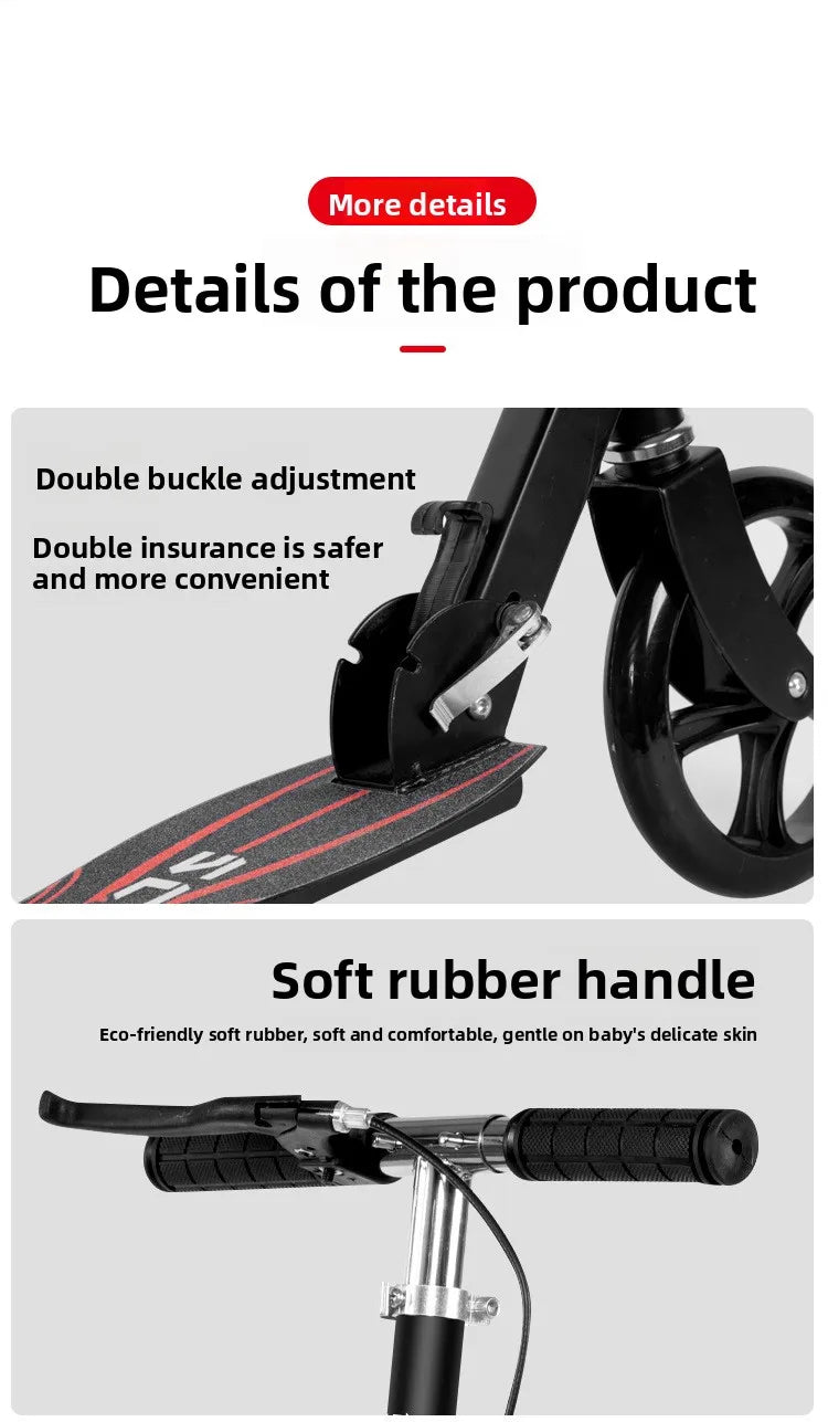 Wholesale Handbrake Foldable Scooter for Adults Teenagers Children Two-Wheel Commuter Scooter for City Campus Use