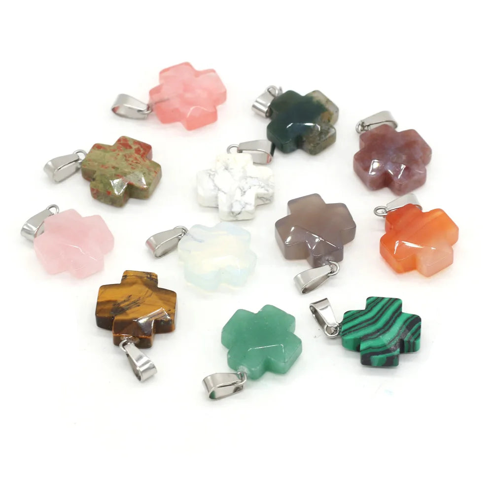 12 stuks Natuursteen Hanger Mengkleure Vroue Natuurlike Juweelbedels pas DIY Halssnoer Maak Groothandel Veelvuldige Vorme
