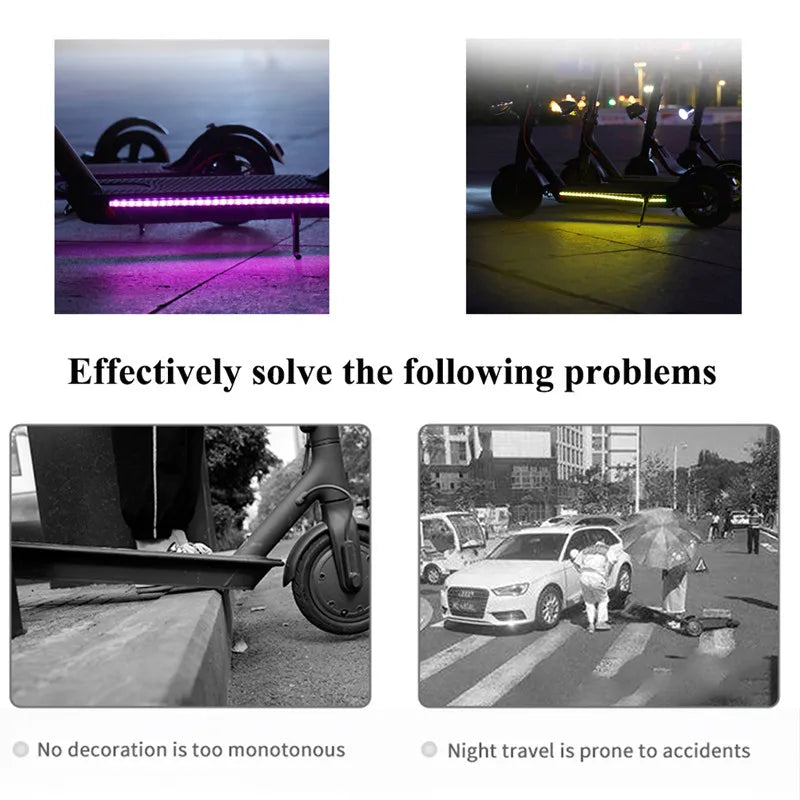 LED Strooklig Flitslig RGB Barlamp vir Xiaomi M365 Pro 1S Elektriese Bromponie Vir Ninebot Skaatsplank Lang Lig Flits Model