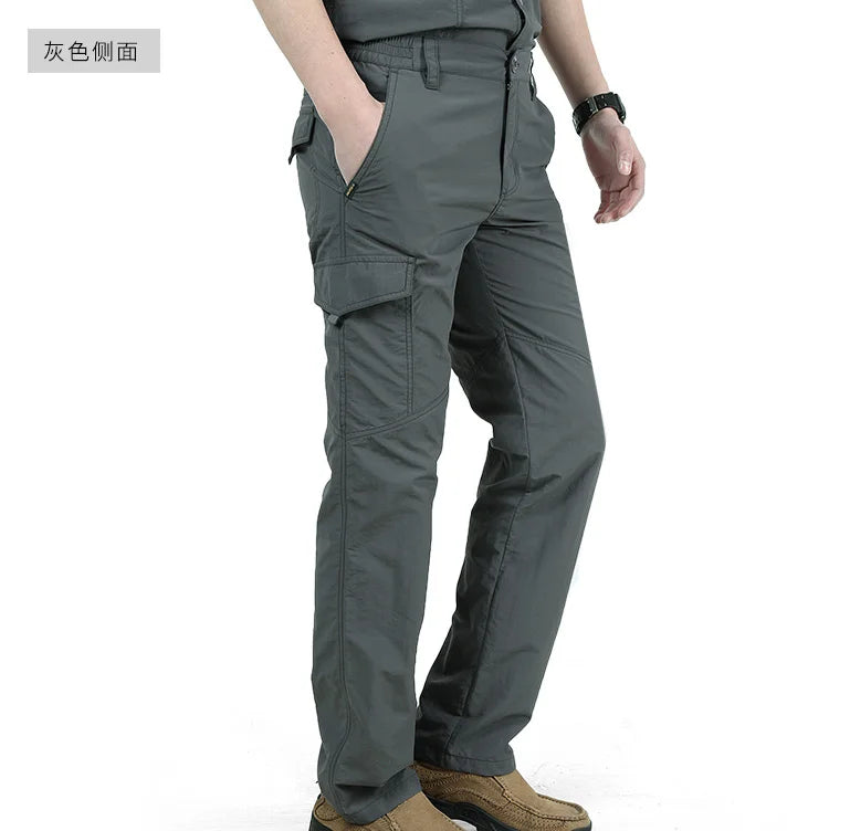 Casual Lightweight Outdoor Hiking Pants Men Plus Size Nylon Tactical Trousers