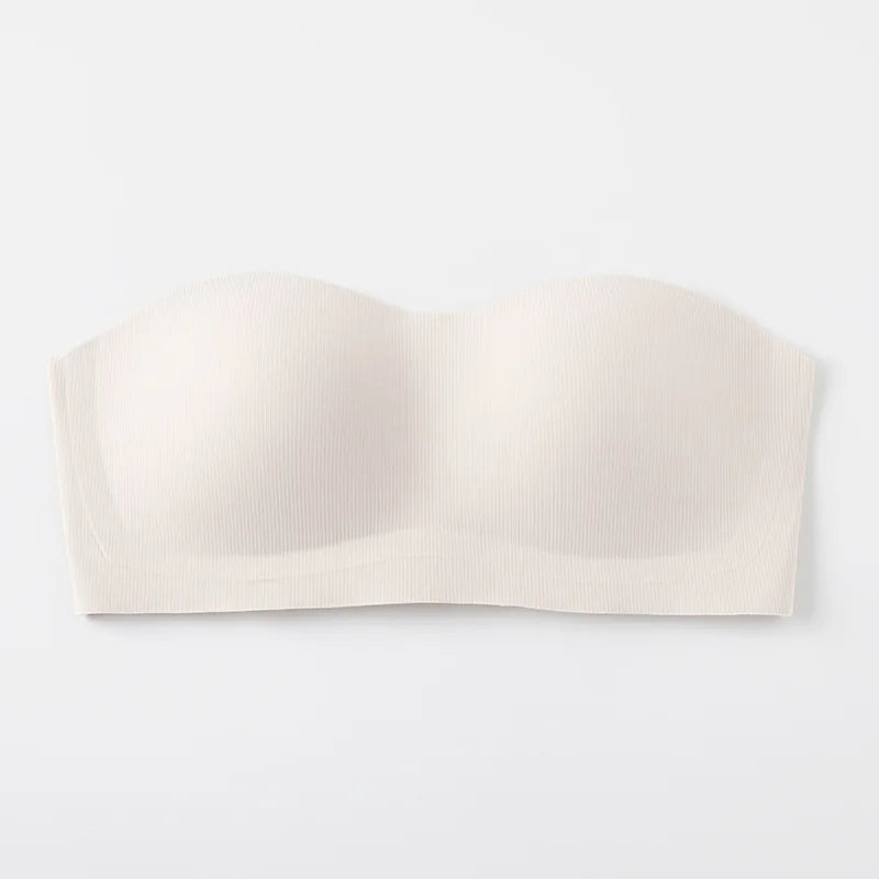 Steady Cup Anti-slip Traceless Foundation Liquid Strapless Bra Women's Wire-free Small Bust Push-up Back Bra