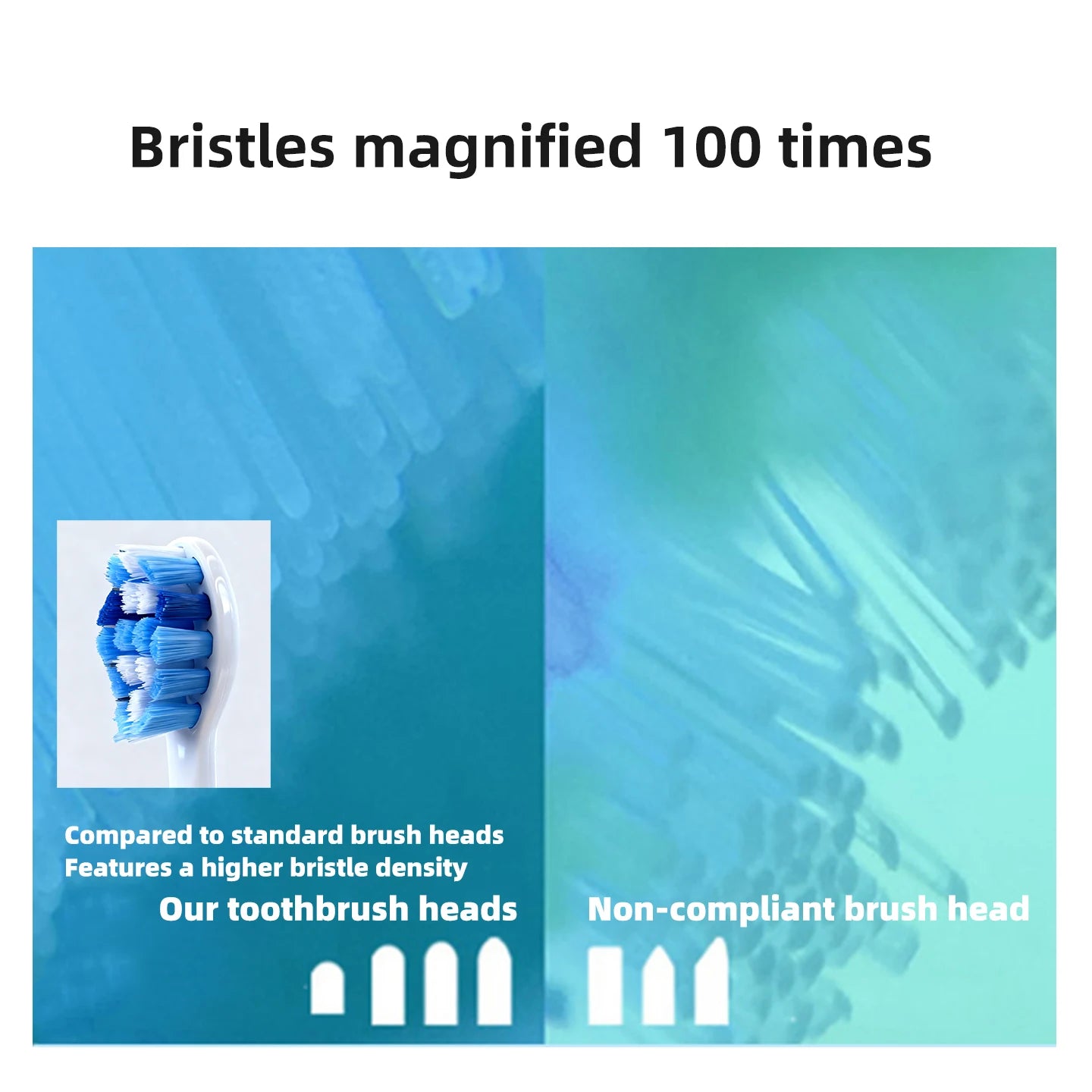 Soft Antimicrobial Electric Toothbrush Heads for Sensitive Gums Compatible with Major Brands 8 Pack