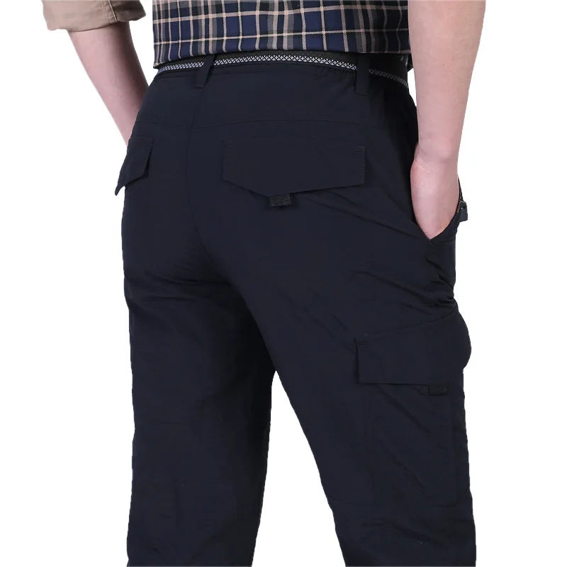 Casual Lightweight Outdoor Hiking Pants Men Plus Size Nylon Tactical Trousers