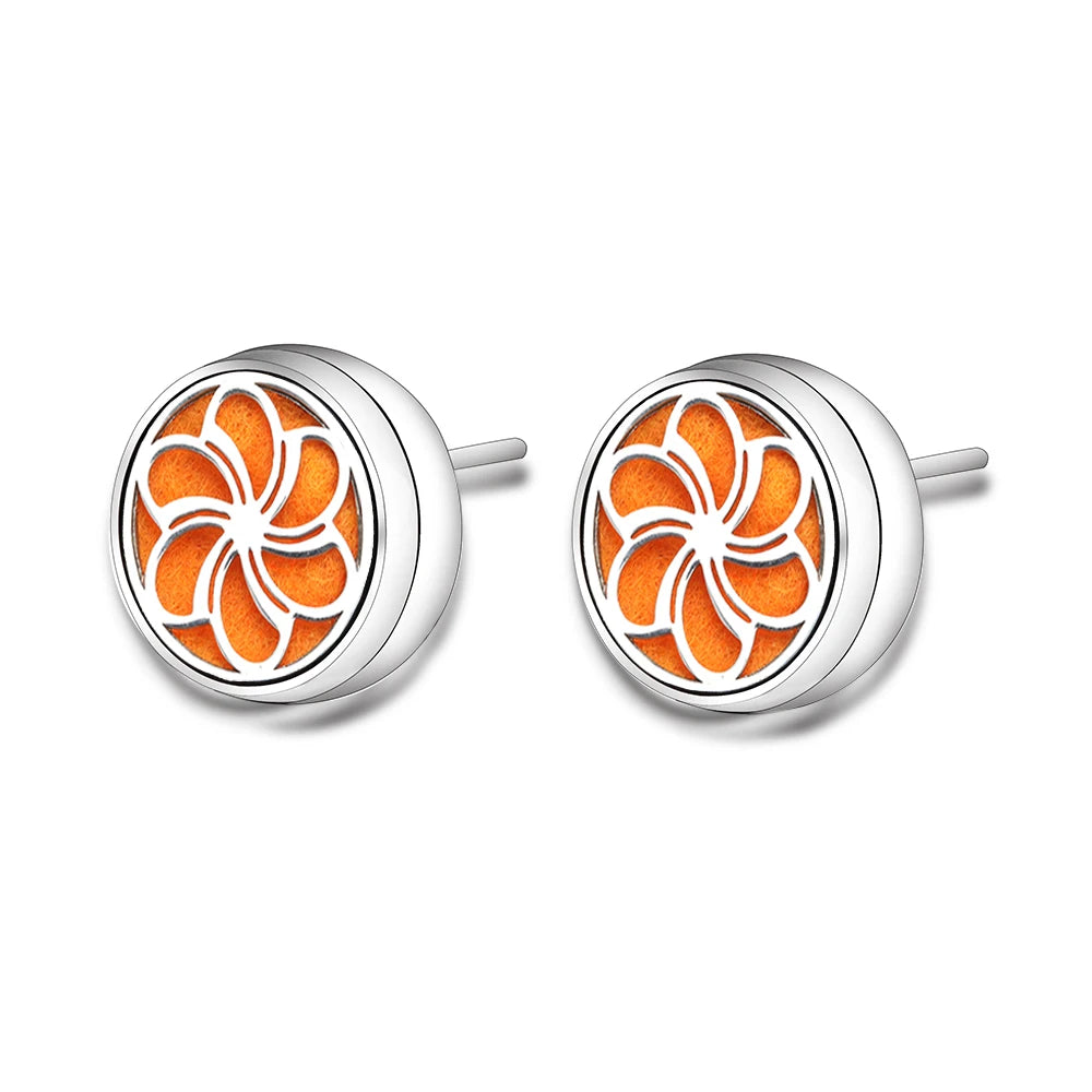 New Aromatherapy Ear Studs Earrings Stainless Steel Spiral Open Perfume Locket Angel Wings Fashion Women Earrings 2022 Jewelry