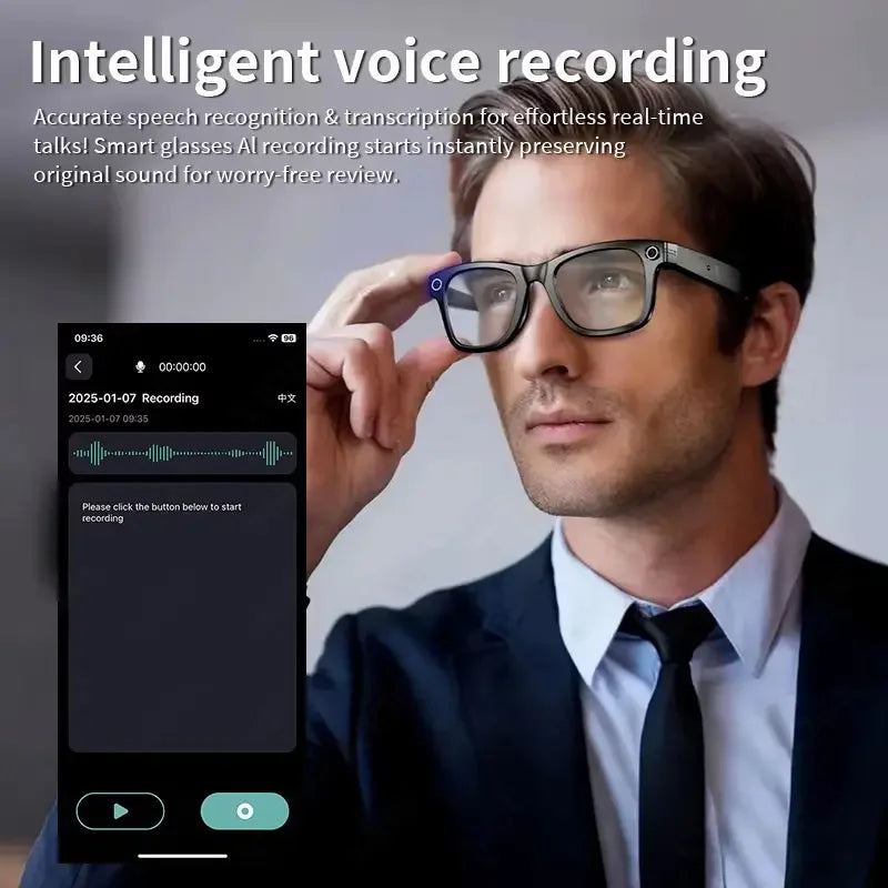 2026 Brand New AI Smart Glasses 8MP Camera Color-Changing WiFi/5G/4G IPX-6 Waterproof Dual Camera Smart Voice Assistant Music