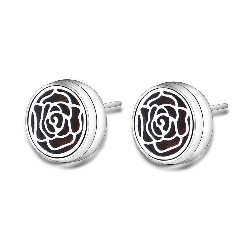 New Aromatherapy Ear Studs Earrings Stainless Steel Spiral Open Perfume Locket Angel Wings Fashion Women Earrings 2022 Jewelry