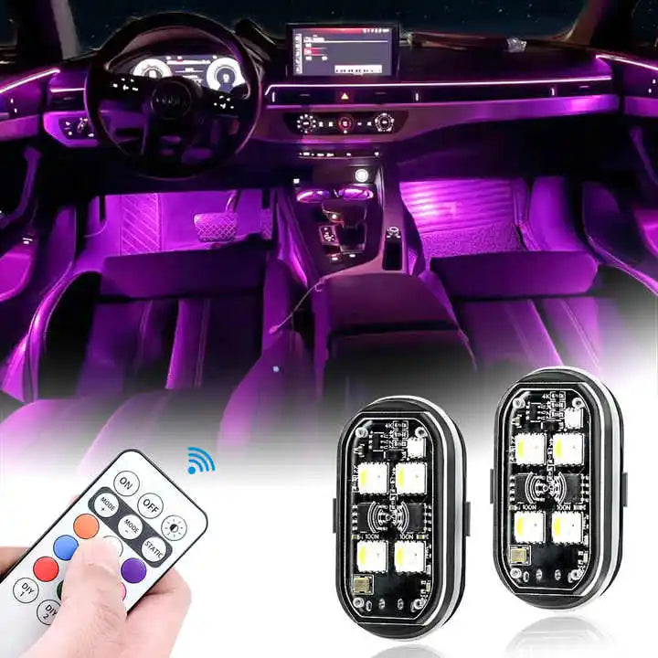 Remote Control 8 Color LED Car Decor Atmosphere Light Condition Motorcycle  Anti-Collision Drone Turn Signal LED Strobe Lights