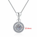 Fine Fashion Classic Jewelry S925 Sterling Silver Moissanite Round Cut Synthetic Diamond Pendant Necklace Holiday Gift of Women