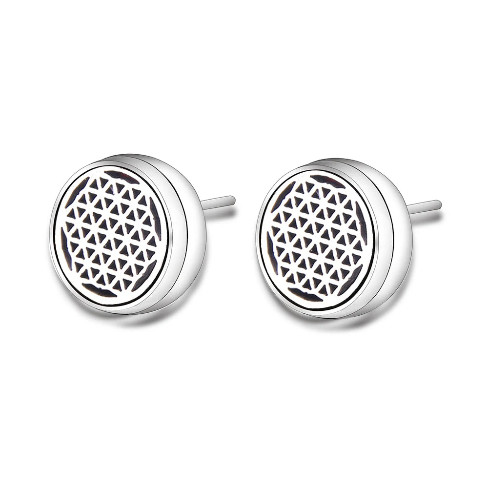 New Aromatherapy Ear Studs Earrings Stainless Steel Spiral Open Perfume Locket Angel Wings Fashion Women Earrings 2022 Jewelry