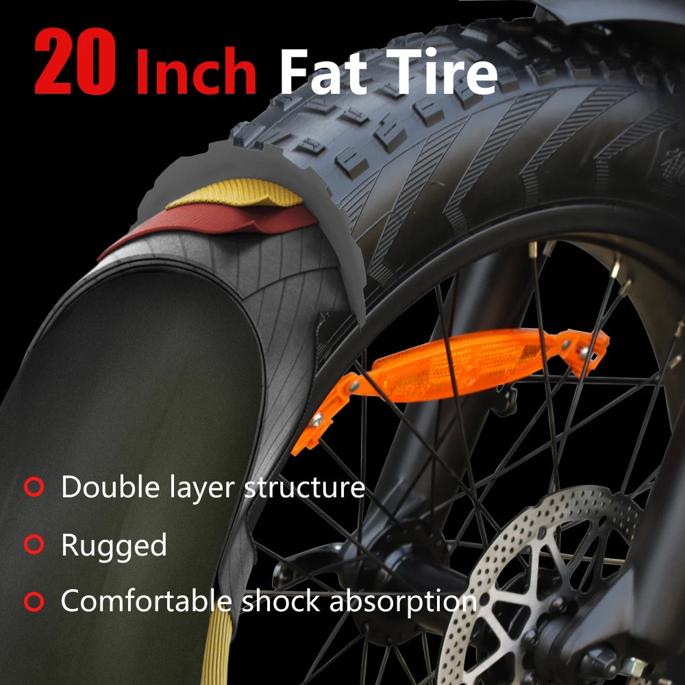 ONYX Off-Road 20-Inch Adult Electric Mountain Bicycle Rear Hub Aluminum Alloy 750W Brushless Lithium Battery 60 km Range