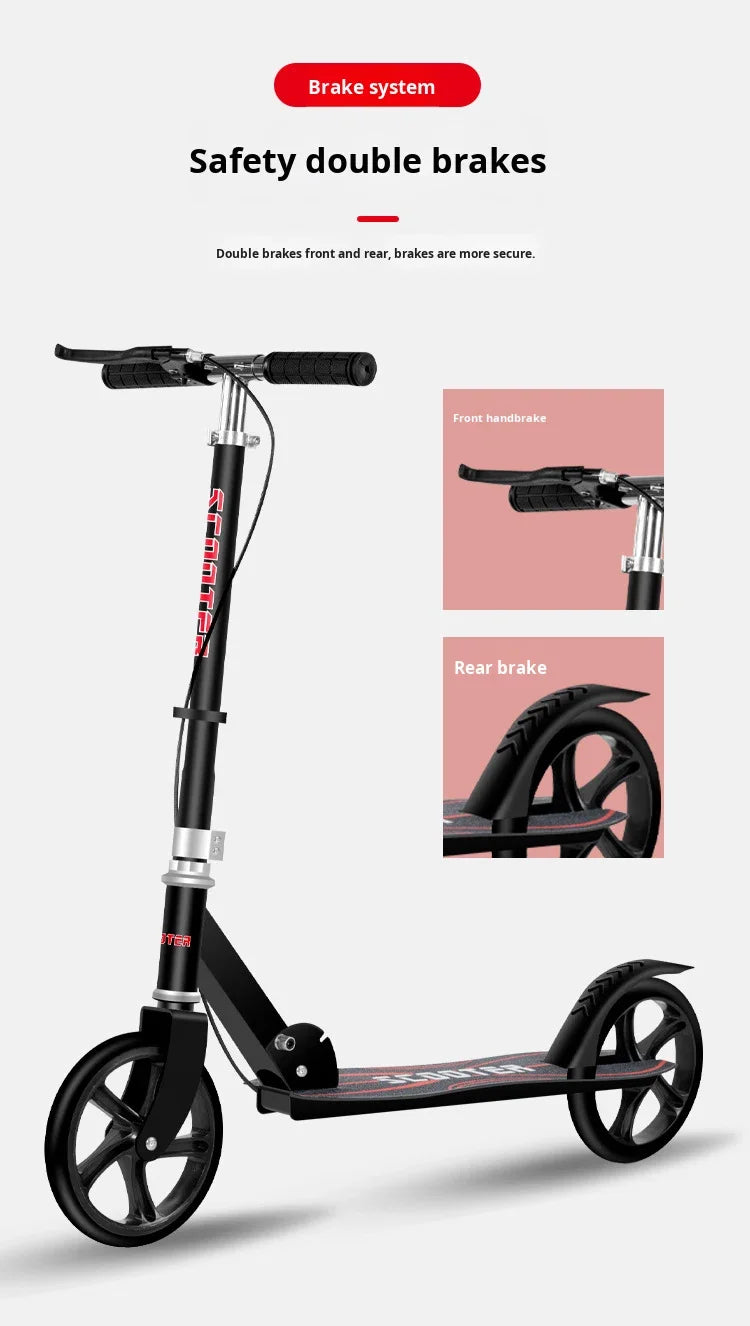 Wholesale Handbrake Foldable Scooter for Adults Teenagers Children Two-Wheel Commuter Scooter for City Campus Use