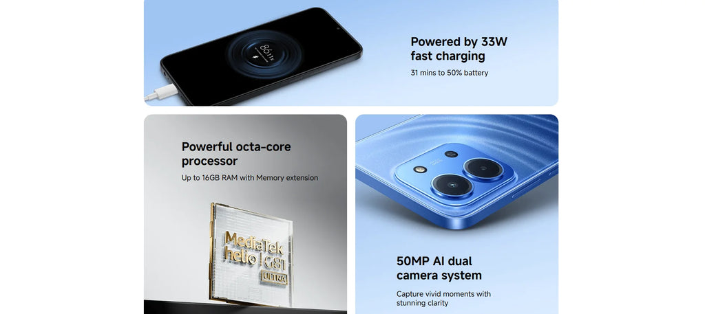 Global Version for Redmi 15C Octa Core LTE HD 6+128G Mobile Phone Original Cellphone Smartphone