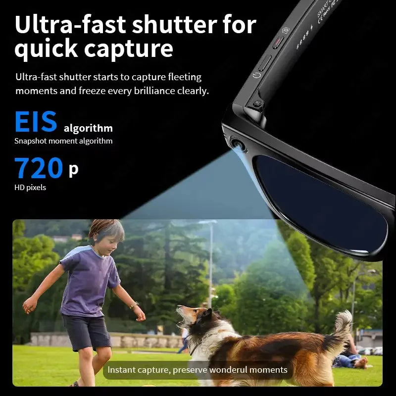 2026 Brand New AI Smart Glasses 8MP Camera Color-Changing WiFi/5G/4G IPX-6 Waterproof Dual Camera Smart Voice Assistant Music