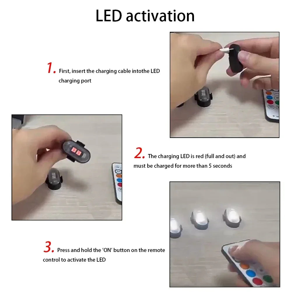 RGB Led Scooter Flitsligte Fiets LED Flitsposisie Draadlose Lig Vliegtuig Helikopter Waarskuwingsligte Toebehore