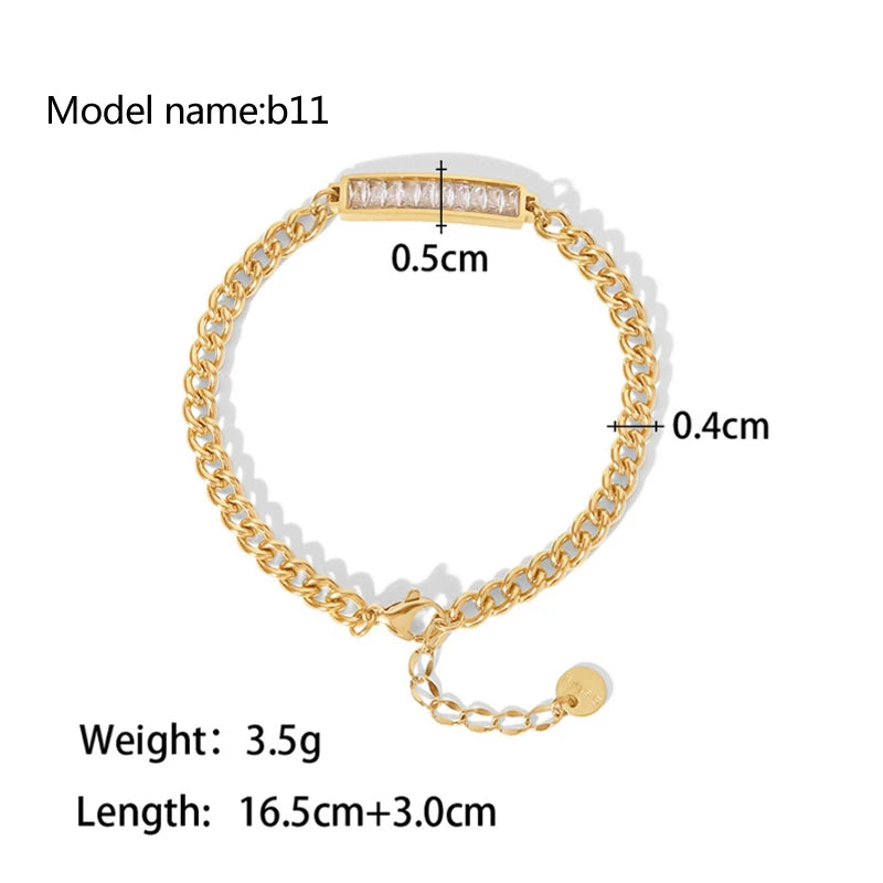 2026 Classic Snake Chain Bracelets Women Trend Gold Plated Stainless Steel Cuban Chain Bracelet Trendy Female Gifts Jewelry