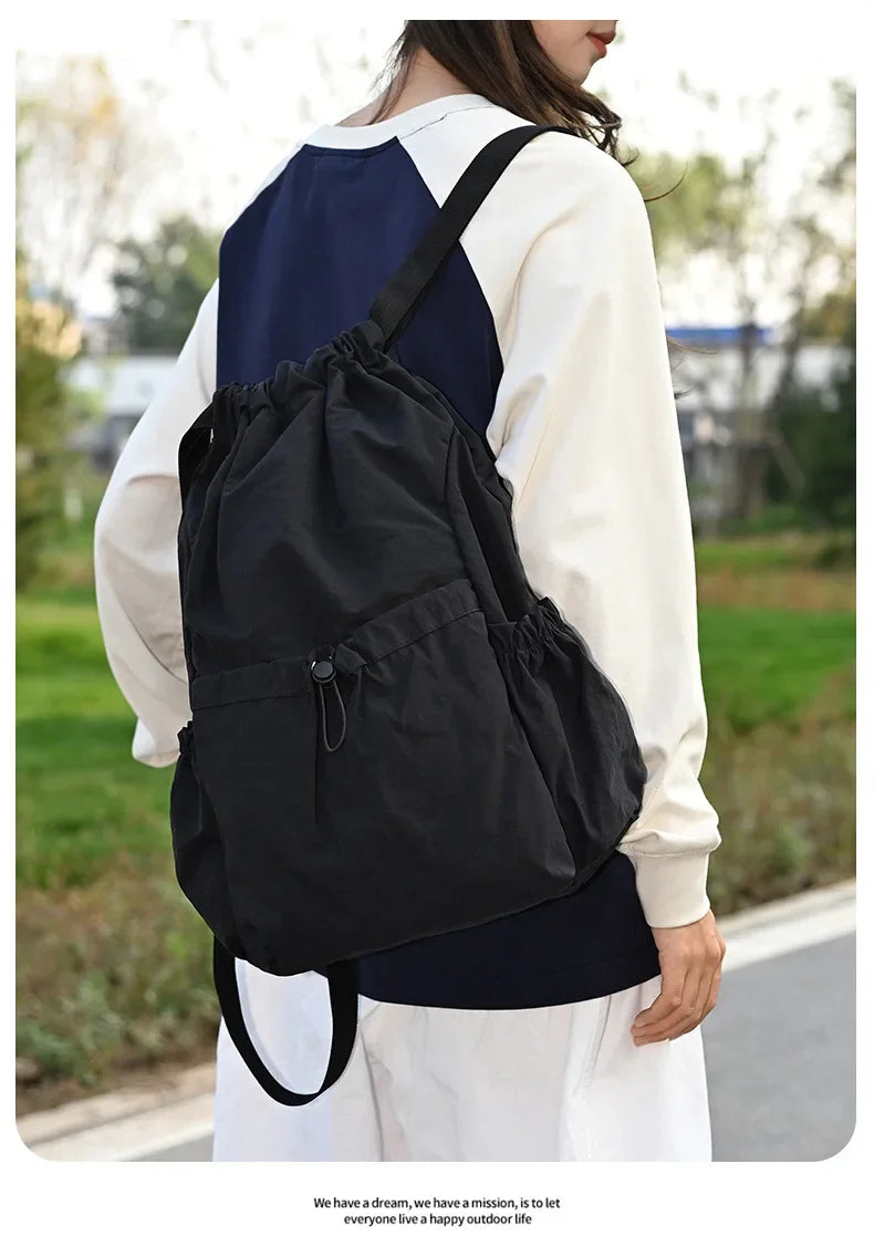 Foldable Drawstring Drawstring Backpack,Lightweight and Easy To Store,Essential for Short Distance Travel and Outdoor Activities
