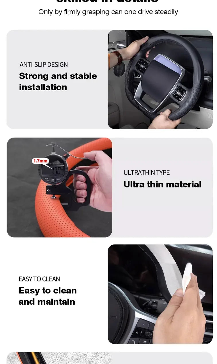 8D Nappa leather Car Steering Wheel Cover For Chevrolet Aveo Bolt Onix Cruze Spark Cavalier Colorado Malibu Auto Accessories