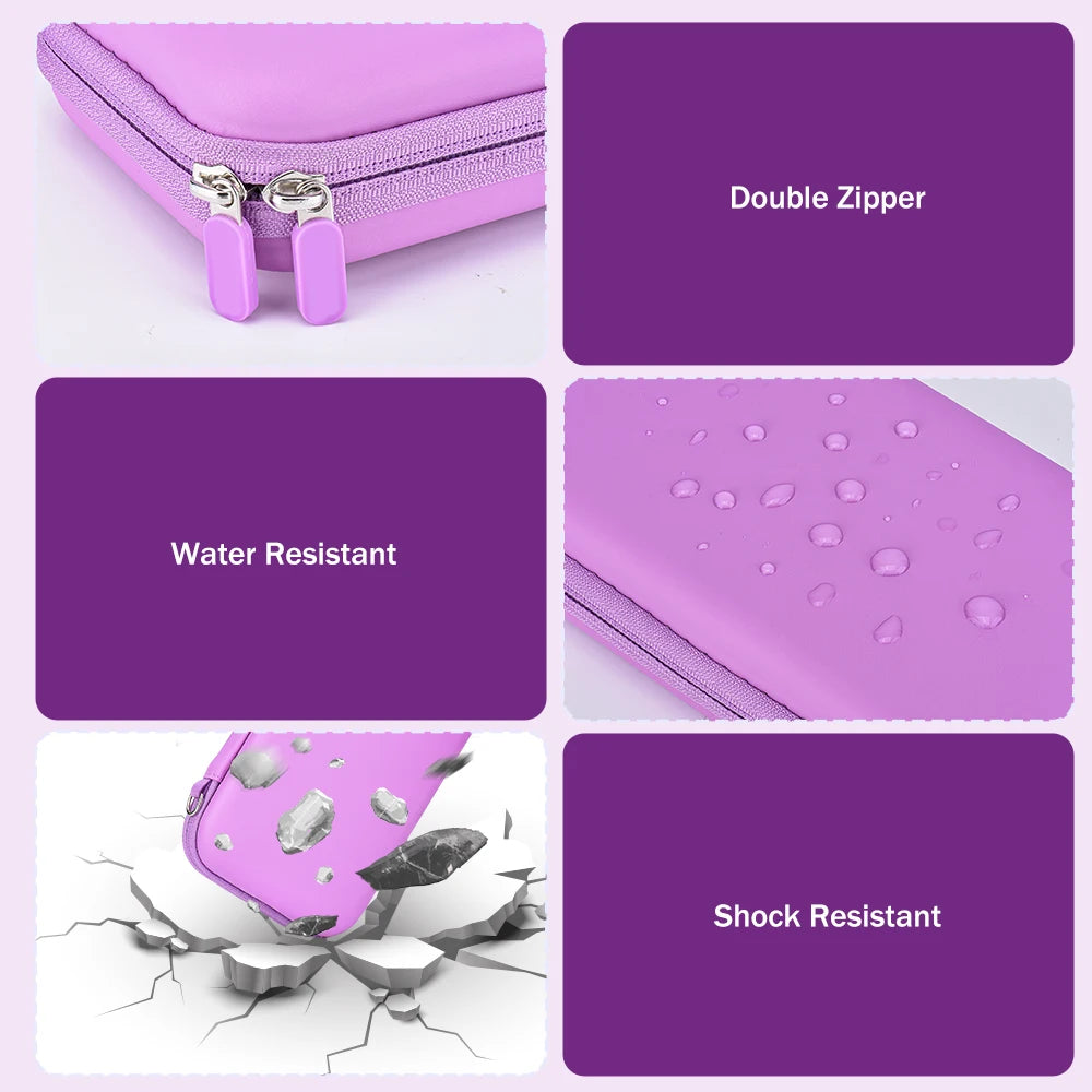 15 in 1 Switch OLED Storage Kit Switch Case and Thumb Caps Portable Waterproof Travel Bag for Switch Console & J-Con (Purple)