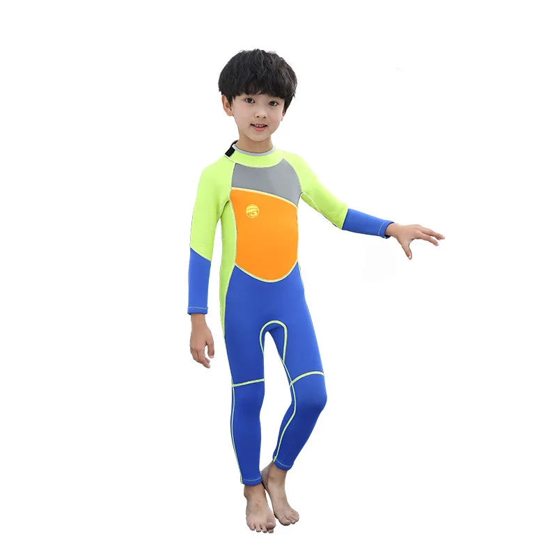 Hisea Childen Wetsuits 2.5mm Neoprene Elastic Swimming Surfing Spearfishing Suit Wetsuit Boys Swimsuit Equipent Diving Equipment