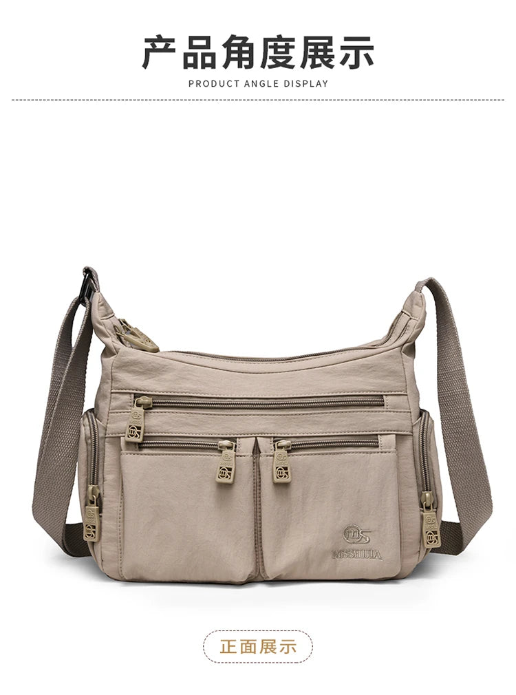 Nylon Crossbody Bag For Women Large Capacity Shoulder Bag Multi-pocket Female Bag Shopping Travel Lady Handbag Leisure Purse sac