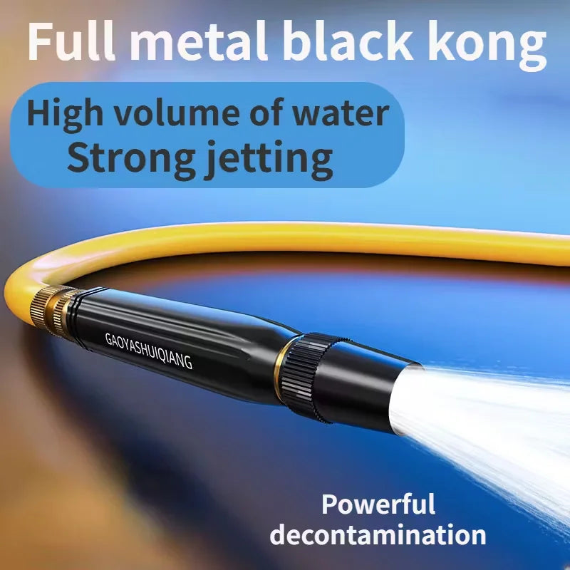 Portable High-Pressure Water Gun, 7 Spray Modes, Metal Alloy, Ergonomic Grip, Durable, Battery-Free, for Car Wash & Garden