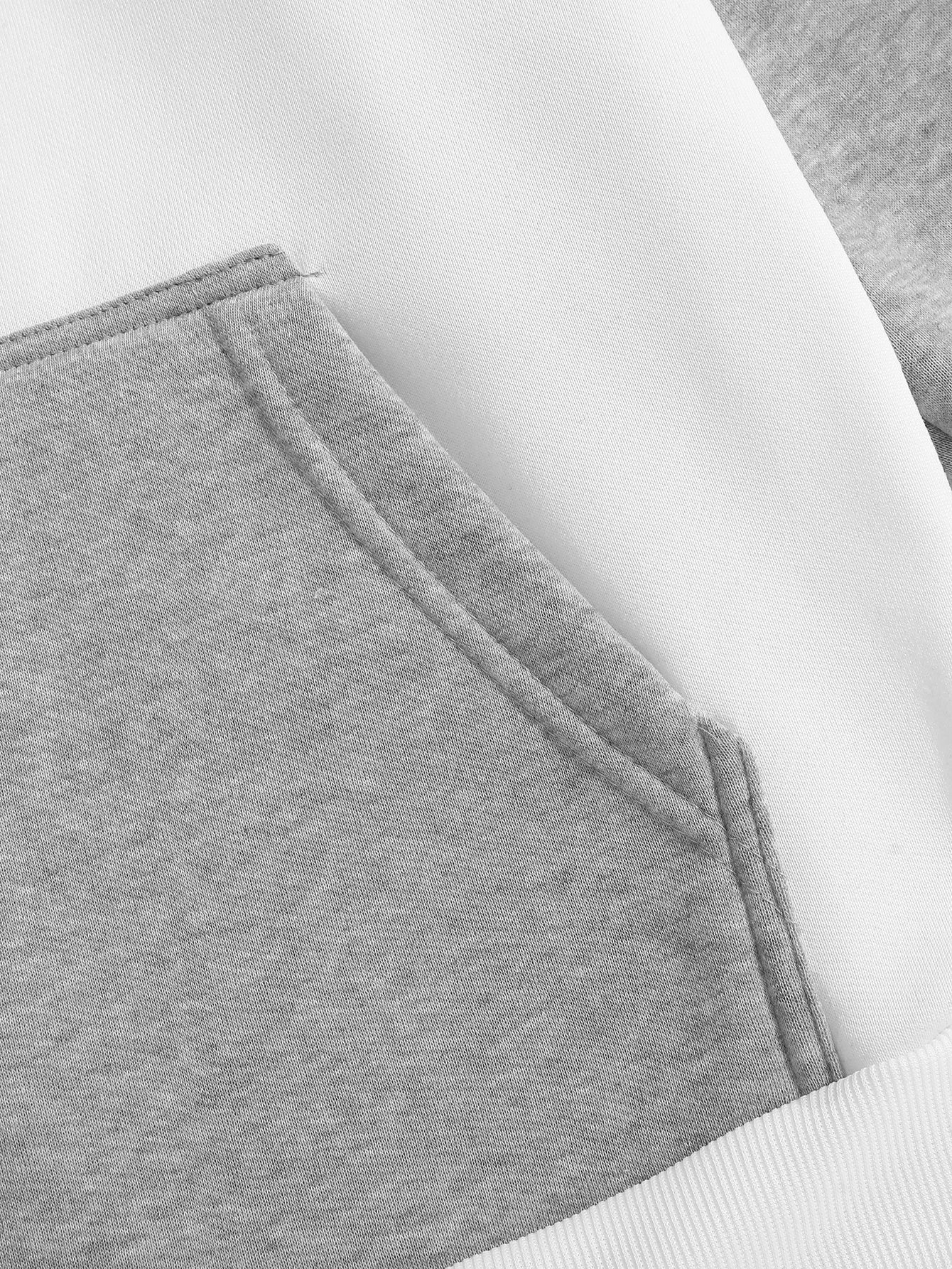 New Autumn Ainter Outdoor Sports Style Raglan Contrast Color Hooded Sweatshirt Fashionable Trendy Versatile Men's Tops