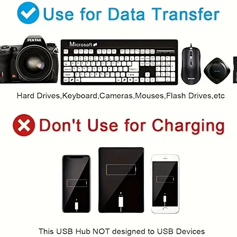 Hoëspoed 4/7 Poorte USB HUB 2.0 Adapter Uitbreider Multi USB-verdeeler Meervoudige verlenger met LED-lampskakelaar vir rekenaar skootrekenaar