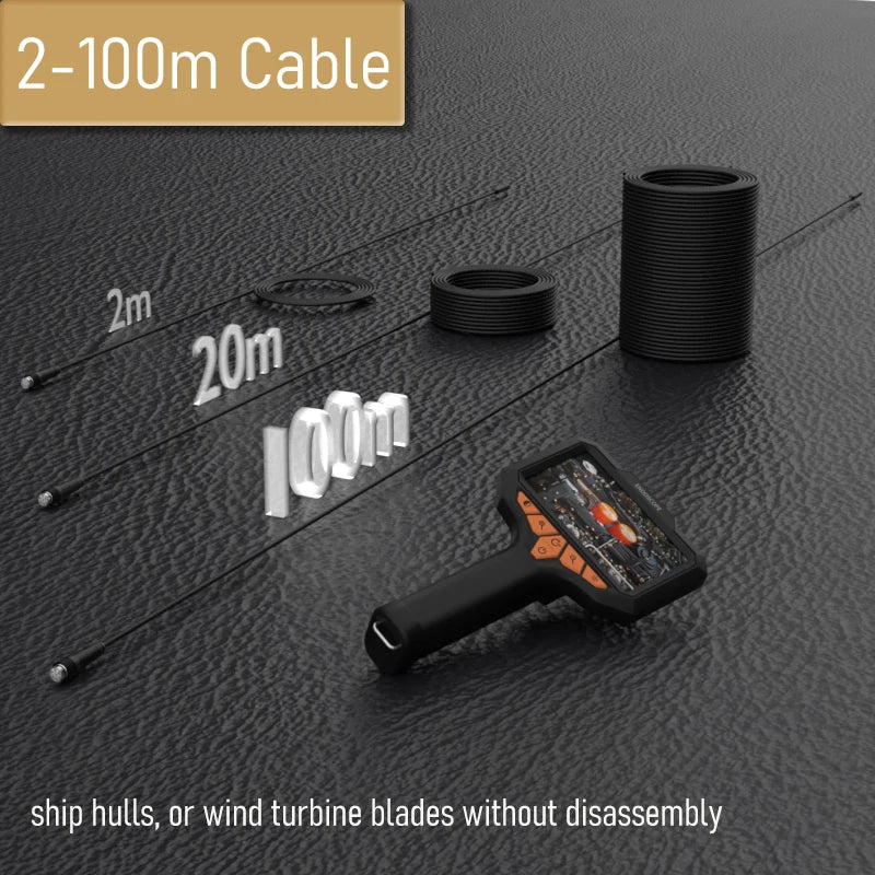 Draagbare Endoskoop 4.3'' Skerm 8mm Sonde 8LEDs Waterdigte Loodgieter Kamera 2M-100M Lugvaartverbindings Motorinspeksie Boorgatkyker