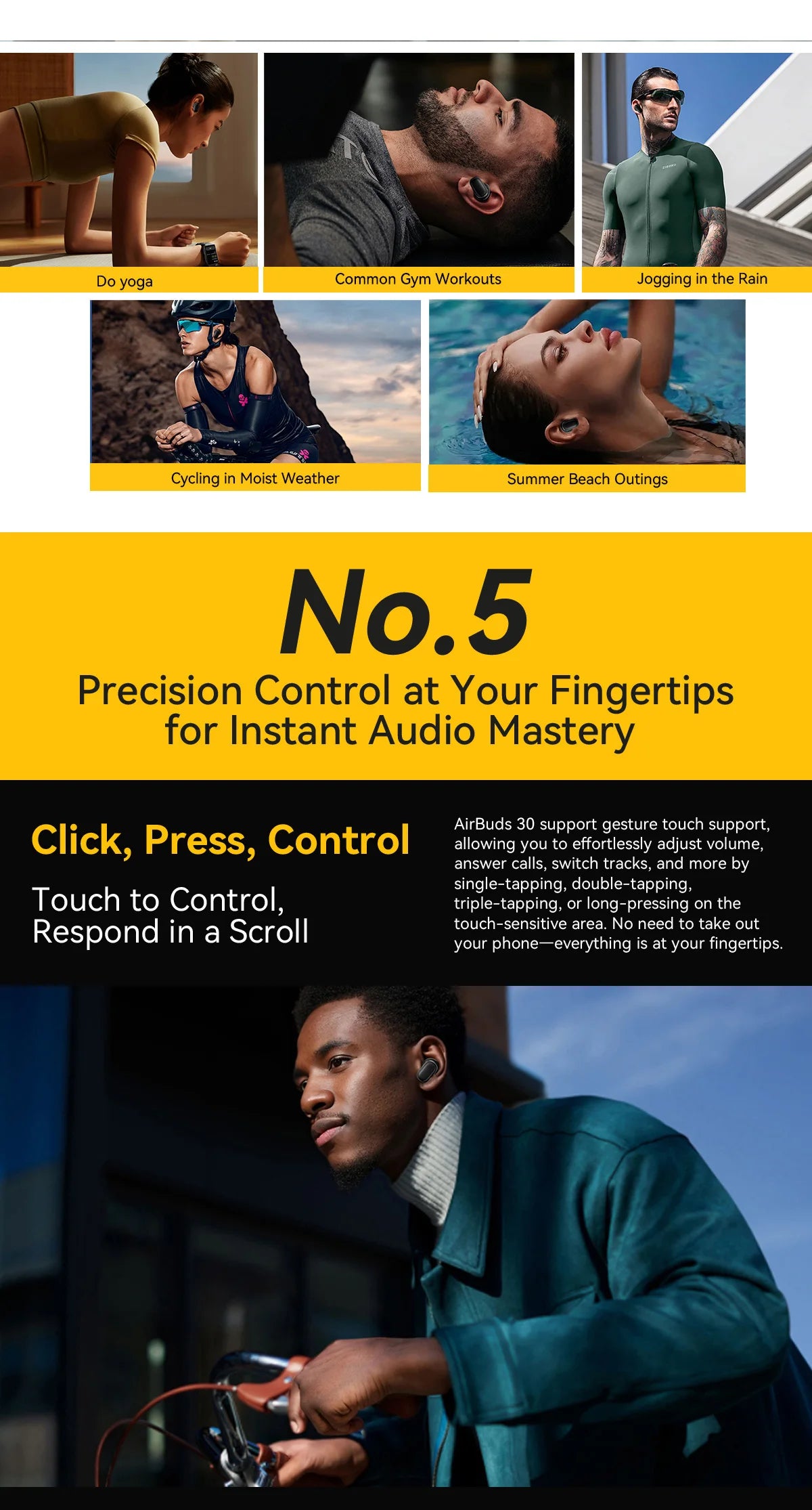 Blackview Airbuds 30 Headset Wireless Headphones TWS Sports Air Conduction Bass ENC Earphones TWS With Mic 400mAh IPX7