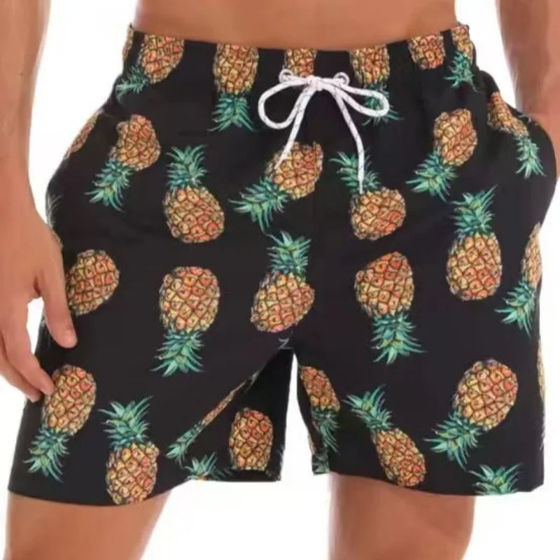 Men 3D Graffiti Print Sport Quick-dry Waterproof Harajuku Surf Trend Loose Casual Vacation Parent-child Beach Short Pants Summer