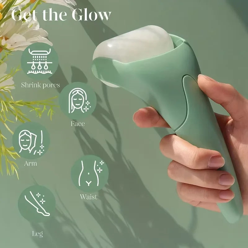 Large Facial Ice Roller & Massager, Cooling Beauty Tool for Face and Eyes, At-Home Spa, Daily Skincare Routine,Handheld Massager