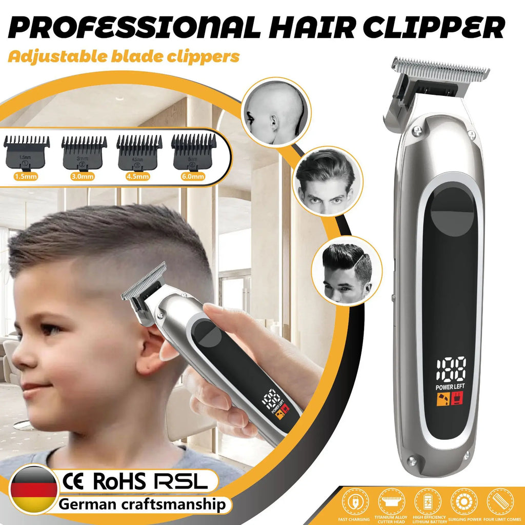 Hair Clipper New Men's Hair Trimmer Beard for Men Hair Clipper Rechargeable Electric Trimer Zero Gap Haircut Kit Machine Shaver