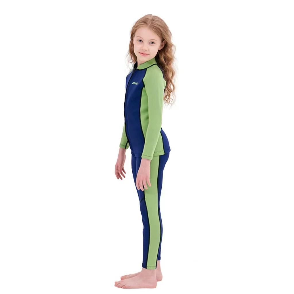 Kids Neoprene Diving Surfing Suit Split Long Sleeve Wetsuit Girls Thick Swimsuit Boys Rash Guards Swimwear Keep Warm Clothes