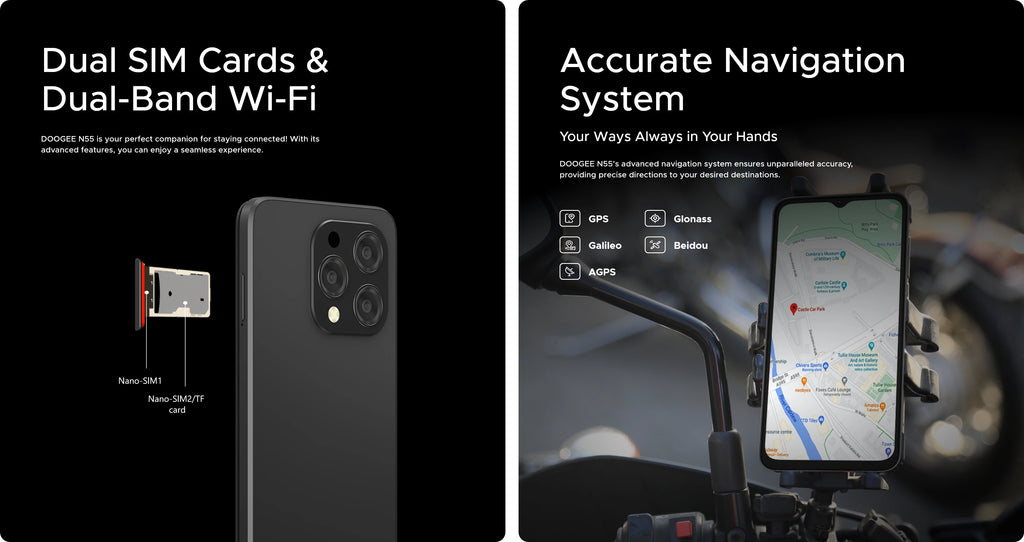 DOOGEE [N55] Smartphone 5G 6.56 "90Hz IPS Screen Telephone Portable 4GB+128GB Triple 13MP Camera 5150mAh Android 14 Mobile Phone