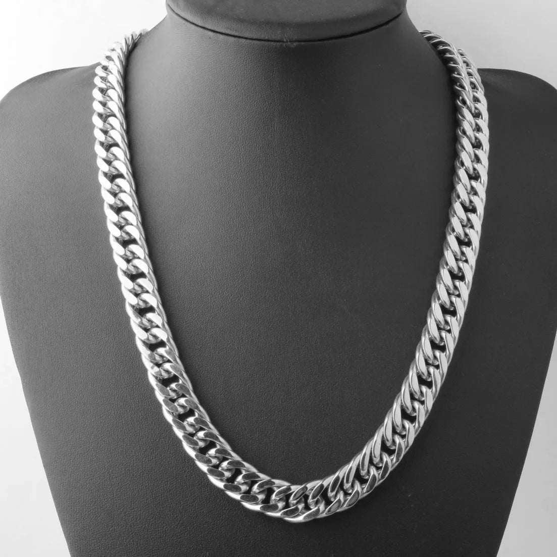 8/10/12/14/16/18mm Heavy Polished Silver Color Men's Chain 316L Stainless Steel Cuban Link Necklace Fashion Jewelry Gift