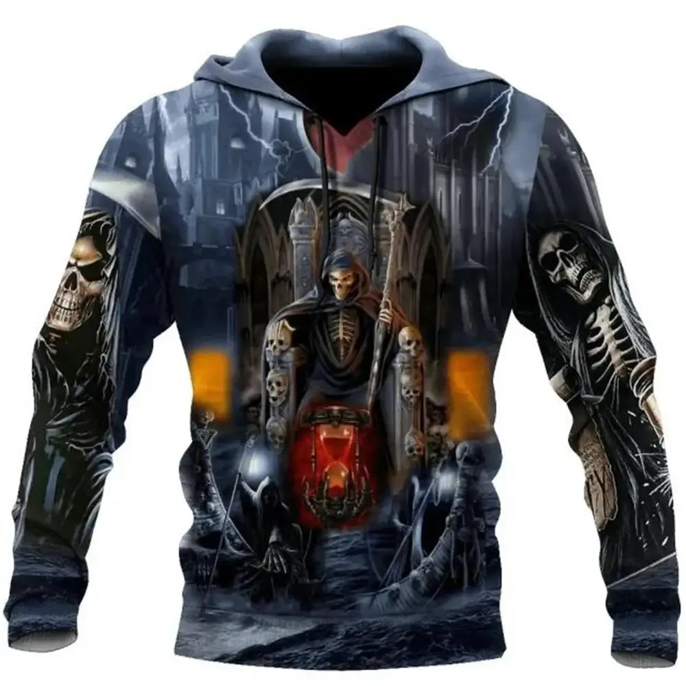 Vintage Skull 3D Print Hoodie Men/Women Casual Fashion Hoodies 2026 Pullover Sweatshirts Oversized Unisex Men Coat