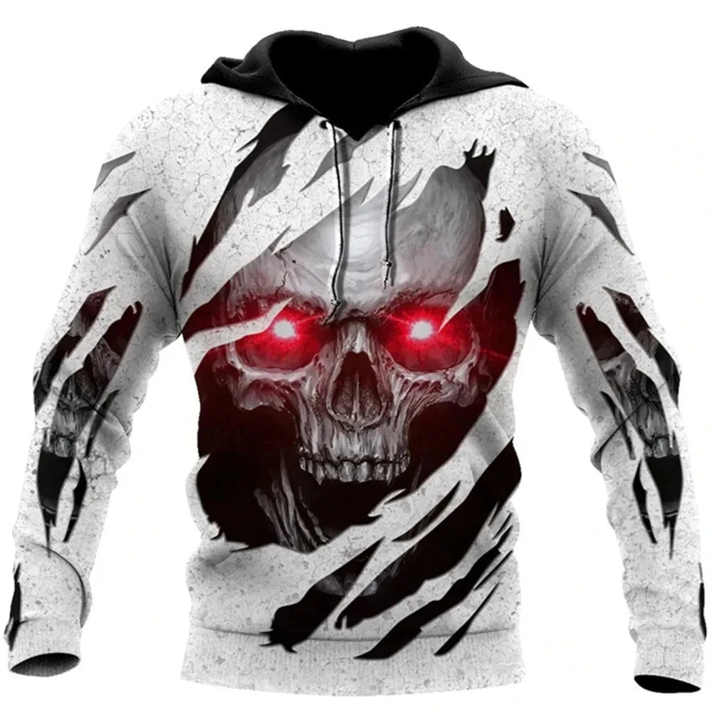 Vintage Skull 3D Print Hoodie Men/Women Casual Fashion Hoodies 2026 Pullover Sweatshirts Oversized Unisex Men Coat