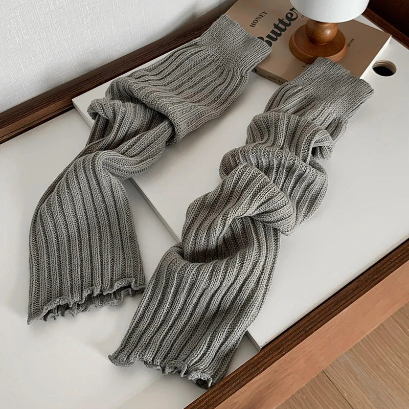 57cm Japanese Lolita Leg Warmers Winter Women Ankle Warmer Girls Gothic Long Socks Thin Knitted Female Cosplay Socks Boot Cuffs