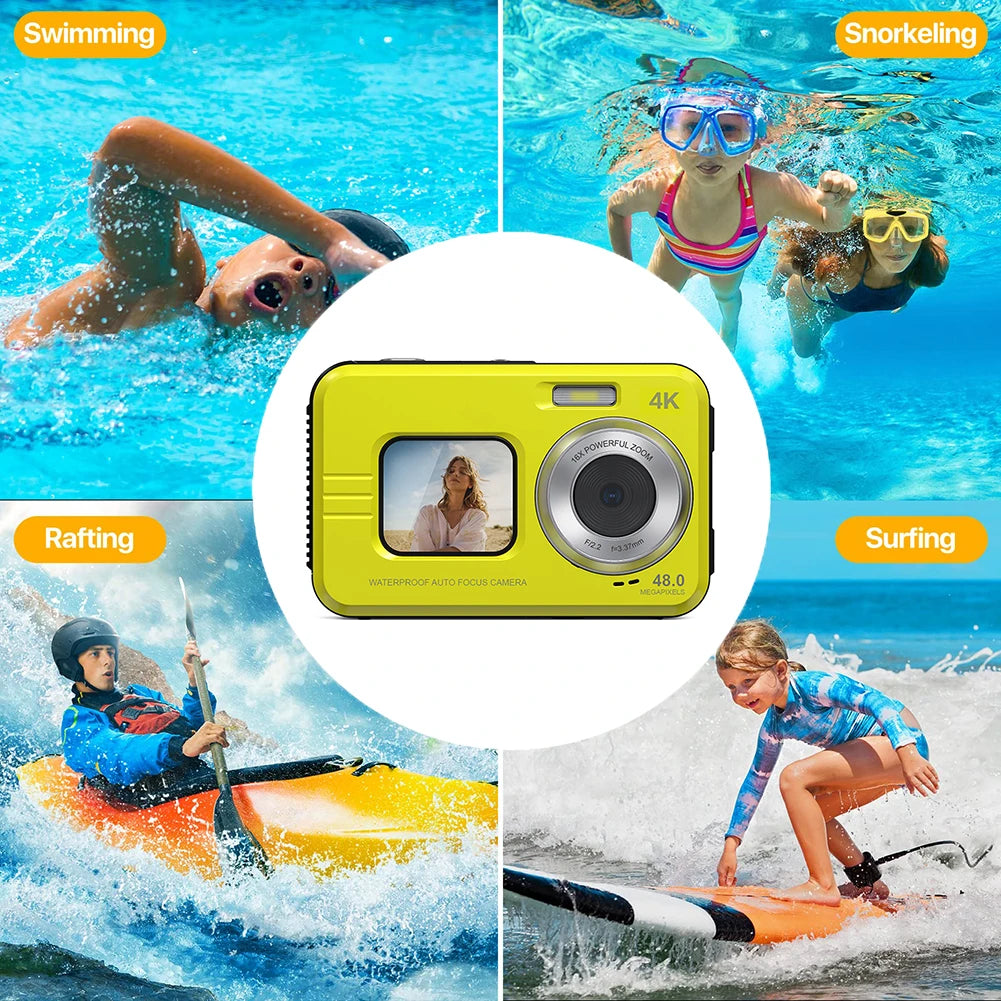 Waterproof High-Definition Camera 48 MP 2.7 Inch Video Camera Dual Screen 16X Zoom For Outdoor Sports Digital Camera