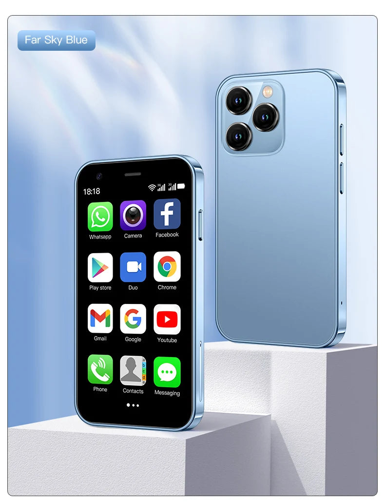 SERVO Mini Smartphone 3.0" Display 2GB+16GB 3G WCDMA Facial Recognition WiFi GPS Play Store Android Smart Phone Dual SIM Standby