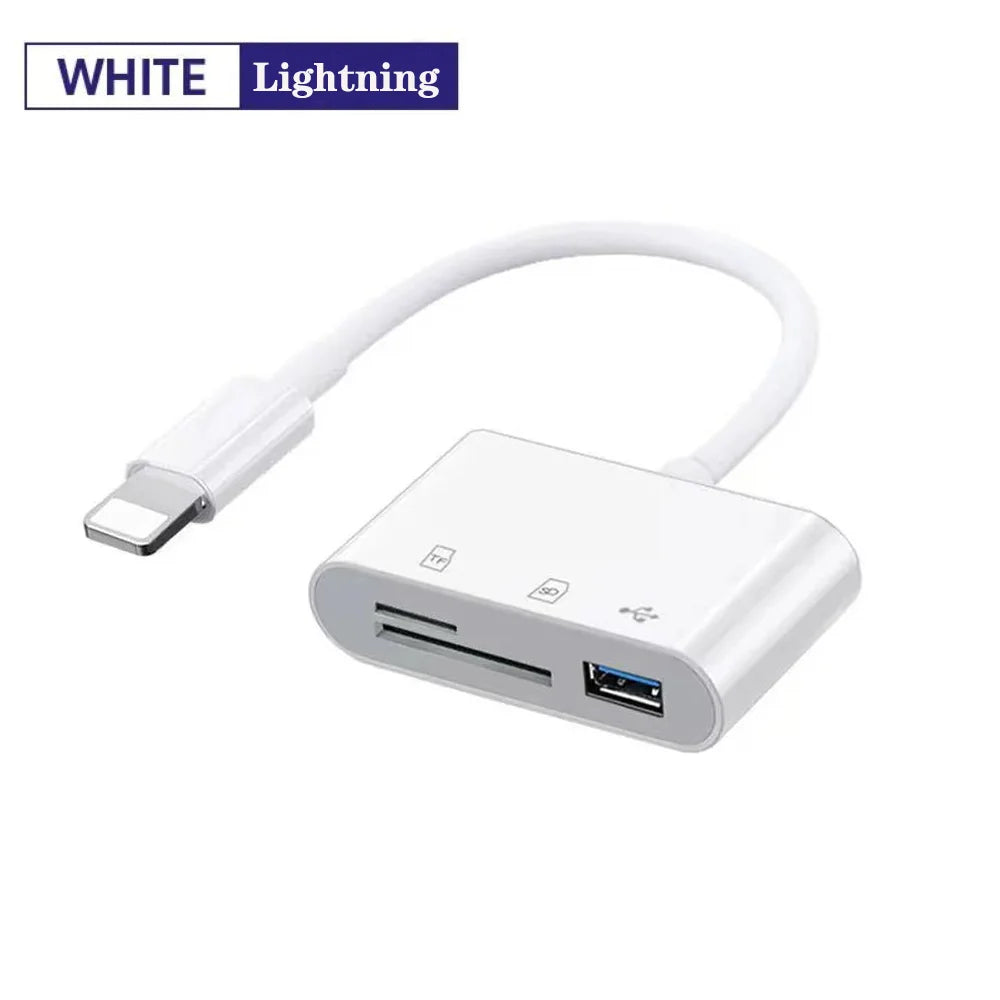3-in-1 Lightning TypeC To SD & TF Card USB Camera AdapterFor iPhone iPad Card Reader USB Dongle for USB Flash Plug Play
